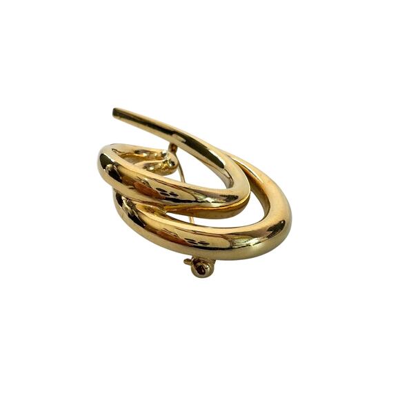 Givenchy Swirl Wave Brooch Pin Gold Plated - Picture 2 of 7